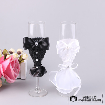 Wedding Creative Goblet Couple Cups Champagne Glass Red Wine Glass High-End Wedding Gift Dress Decoration Wine Glass