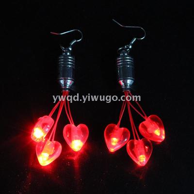 ZD Shiny Ear Stud Luminous Toys Cheering Props Party Supplies Factory Direct Sales Foreign Trade Popular Style Heart-Shaped LED