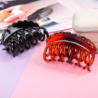 Foreign Trade Wholesale Korean Style Adult Black Acrylic Jaw Clip Hair Claw Updo Small Jaw Clip Hair Accessories Small Size Crab Clamp