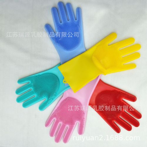 160g silicone dishwashing gloves women‘s kitchen special cleaning waterproof ironing durable korean tiktok same style dishwashing gloves