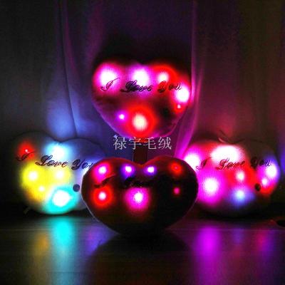 LED colorful glowing love pillow valentine 's day plush toys