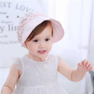 Hot selling children's hat lace baby tire hat baby hat one year palace hat cotton princess hat cool