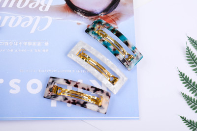 Manufacturers wholesale Korean creative fashion hair ornaments plate dovetail large square clip top plastic clip head clips