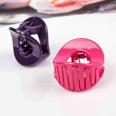 Manufacturers wholesale Korean fashion hair decoration plastic pure color simple hollow out joker catch clips hair clips