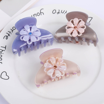 Acrylic claw clip dish hair claw clip new lady lady wind top clip wholesale taobao spot Korean version of cute flower shape acrylic claw claw clip wholesale taobao spot
