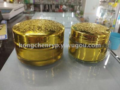 Manufacturers direct sales 75ml 200ml electroplating boutique high-quality gold cream bottles