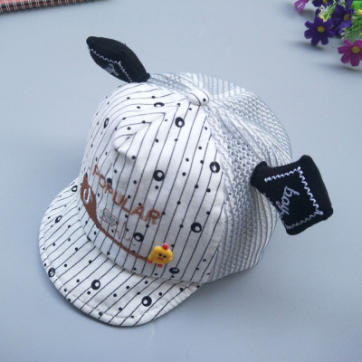 New summer children's diagonal letter duckling hollow baseball cap sunhat 1-5 years old manufacturer wholesale