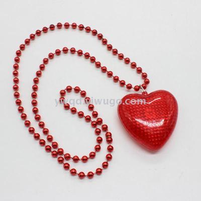 ZD-Halloween Christmas Party Products Luminous Led Love Heart Luminous Necklace Foreign Trade Popular Style Direct Selling