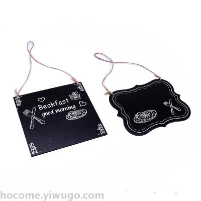 Lacquer printed rope blackboard double-sided blackboard decoration pendant wooden mini pendant small gifts