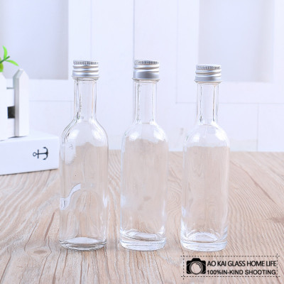 Glass bottle unleaded sealed bottle with cover subpackage bottle small bottle transparent glass bottle