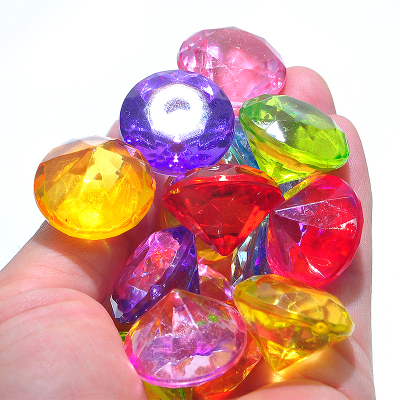 Amusement park beads plastic acrylic beads children 's toys gem imitation crystal jewelry flat diamond beads wholesale