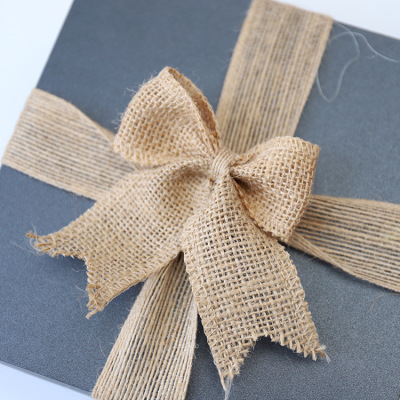 Hot-selling hand-made linen bow Europe and the United States retro style gift packaging natural environmental protection material 2 styles