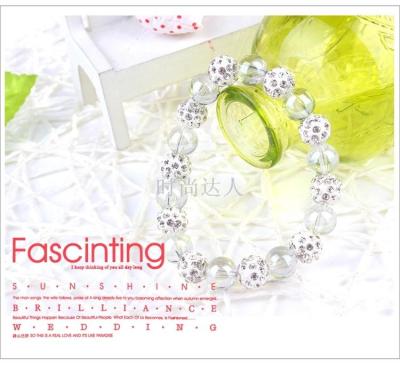 New student thermonastic bead bracelet designs Korean version of small pure and fresh alloy pendant crystal glass bracelet