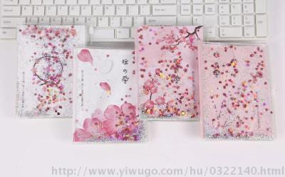 A6 unicorn flamingo cherry blossom hand ledger mini hand stationery PVC into oil quicksand sequins gift book