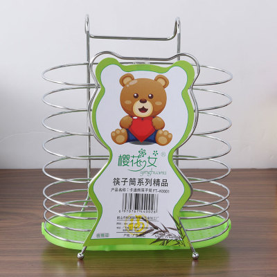 Cartoon bear chopsticks box manufacturers sell like hot cakes creative kitchen receive furniture, wrought iron chopsticks tube of cutlery