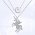 Factory direct selling unicorn star moon necklace folded a double split collarbone chain pendant accessories wholesale