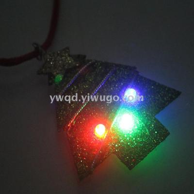 ZD Factory Direct Sales Foreign Trade Popular Style Luminous LED Christmas Tree Necklace Pendant Halloween Christmas Products