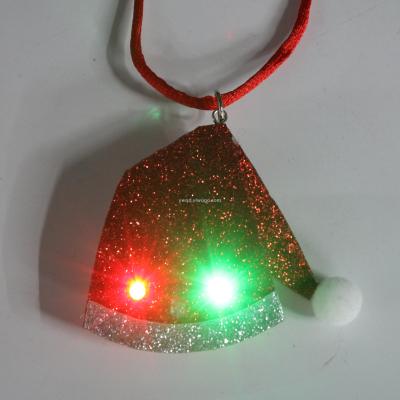 ZD Factory Direct Sales Foreign Trade Popular Style Luminous LED Christmas Hat Necklace Pendant Halloween Christmas Products