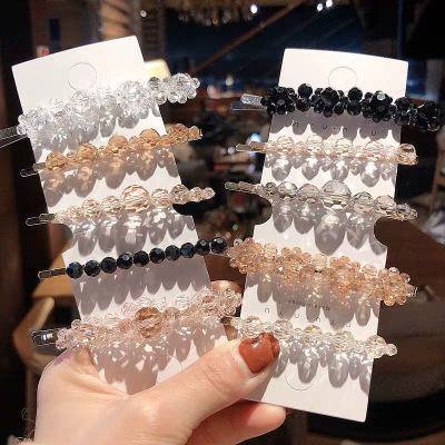 Crystal Hairpin Korean Ins Web Celebrity Banghai Clip Hairpin Simple Word Clip Top Clip Girl Clip Headier