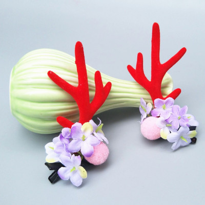 Korean version of the lovely princess elk hair clip clip Christmas gift baby hair band hair accessories manufacturers wholesale