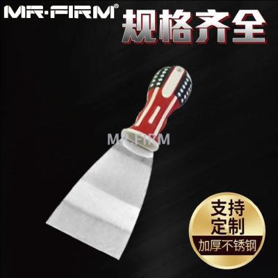 New flag handle putty knife carbon steel double color plastic handle scraper stainless steel shovel cleaning knife to sa