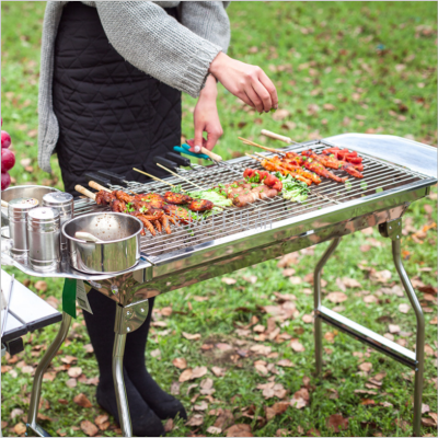 Primitive stainless steel grill outdoor 5 people or more home stove shelf charcoal grill 3 outdoor tools