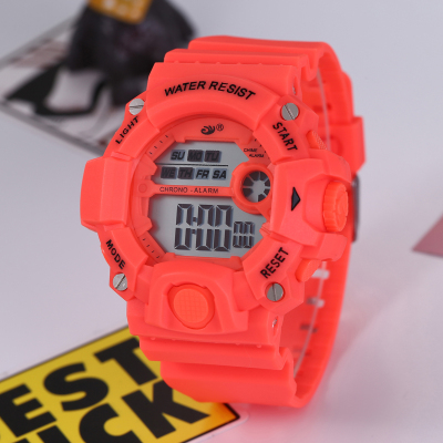 Manufacturers direct sports waterproof electronic watch children's piggy bank luminous timing men's and women's watches