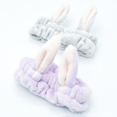 New Korean rabbit ear hair band ladies hair band face yoga elastic elastic headband hair band