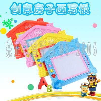 Factory Direct Sales Creative Style Cartoon House Magnetic Drawing Board Children's Educational Toys Pp Painting Board Wholesale