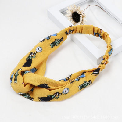 The new Korean cross-band cartoon character face wash band yoga movement headband wholesale