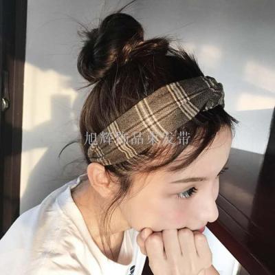 Lin xiaozhai joker British college style sub-stripe hair band Korean Japanese is simple cross elastic head