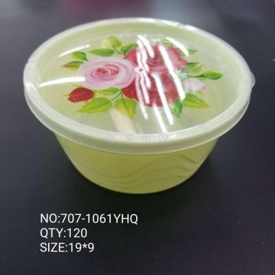 Plastic crisper box with transparent printed lid