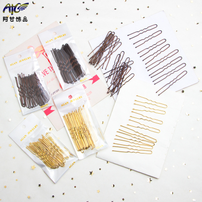 Boutiques hair accessories wholesale han version of fashion paint trumpet word hairpin paint black wire clip girls