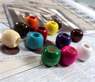 12mm mixed color large hole wooden beads DIY bracelet necklace pine beads jewelry accessories