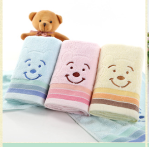 Futian factory direct bear smiling face pure cotton towels face towel night market hot three colors