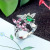 Rongyu hot sales bird rings female inlaid pink emerald color zircon ring