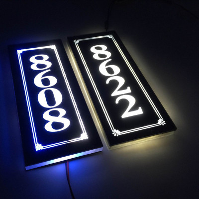 Acrylic led luminous door plate with lights box number plate special high-end club KTV hotel sign