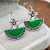 2019 rongyu new imitation jade medullary jasper earrings 925 ancient plating silver flower earrings wholesale