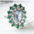 Rongyu 2019 new exaggerated ring inlaid hyland drop zircon green crystal luxury ring