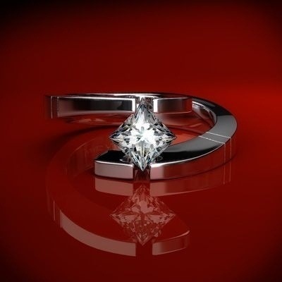 Rongyu wish new creative square princess ring simulation diamond ring Europe and America 925 silver lady engagement ring