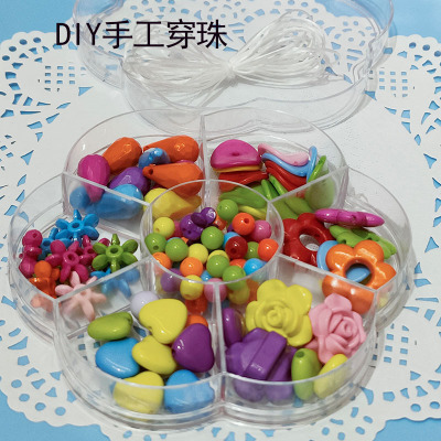 Children beaded toys diy materials girl necklace necklace semi-finished beads boxed loose beads
