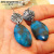 Rongyu Wish New Arrival Hot Sale European and American Vintage Thai Silver Earrings Korean Fashion Blue Gold Glitter Stone Leaf-Shaped Earring