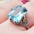 Rongyu Wish New Hot-Selling 925 Thai Silver Plated Two-Tone Flower Ring European American High-End Sea Blue Topaz Ring