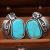 Rongyu 2019 New Style Earrings Plated 925 Antique Silver Earrings Hot Selling Retro Style Simple Temperament Turquoise Earrings
