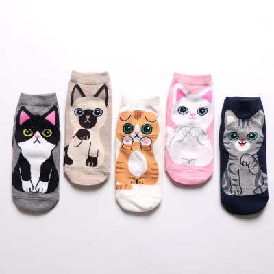 Cartoon stockings new straight socks cute animal socks short tube socks cotton Korean casual stockings