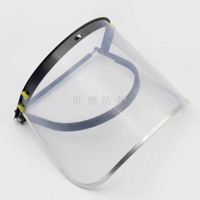 Protective face screen transparent PVC safety helmet matching anti-splash aluminum alloy frame oil splash mask