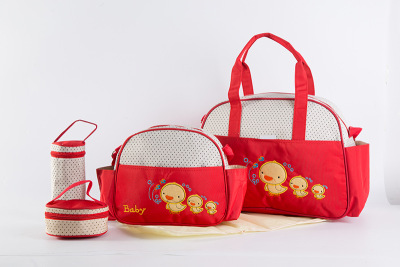 Multi-Functional Large Capacity Mom Bag Five-Piece Mummy Bag Little Duck Portable Crossbody Bag Factory Direct Sales