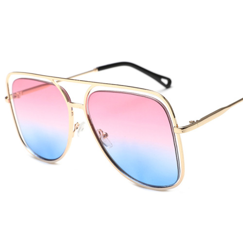 Sunglasses Men‘s Big Face Sunglasses Ocean Piece Metal Hollow Irregular Sunglasses Fashion Women‘s Sunglasses