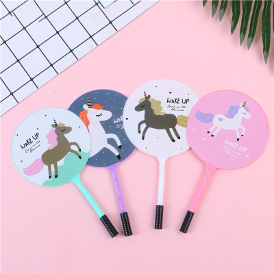 Cartoon Unicorn Fan Gel Pen Cute Student Black Gel Ink Pen Creative Children's Toy Gift Pen