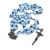 Stone blue pearl rosary necklace jewelry cross Catholic Christian prayer supplies